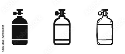 Gas Cylinder Tank Icon Set