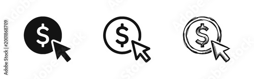 Pay Per Click and Online Monetization Icon Set