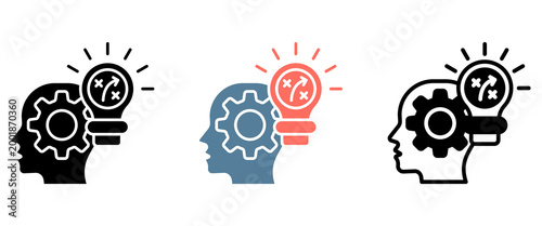 Strategic Consulting Icon Collection Set  Glyph & Mixed Style  