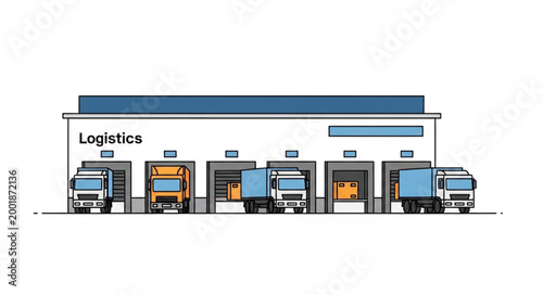 Photos Logistics Trucks Fleet Illustration for Transportation Industry.
