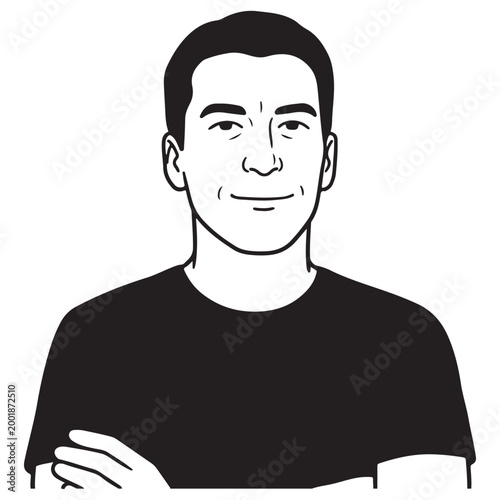 Confident Mature Man Profile Avatar, Professional Male User Icon with Crossed Arms Vector Illustration
