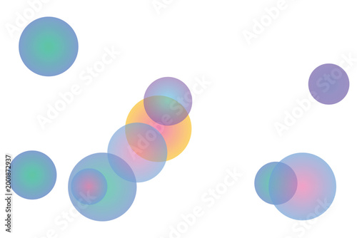 Softly Blended Gradient Circles Scattered Across a Clean Minimalist White Background