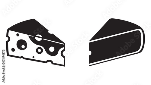 Black and White Sliced and Whole Dairy Cheese Wedges