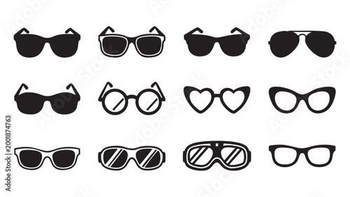 Assorted Black and White Fashion Sunglasses and Glasses Collection