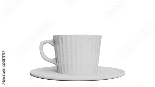 Cuadro en lienzo White Ceramic Coffee Cup on Saucer