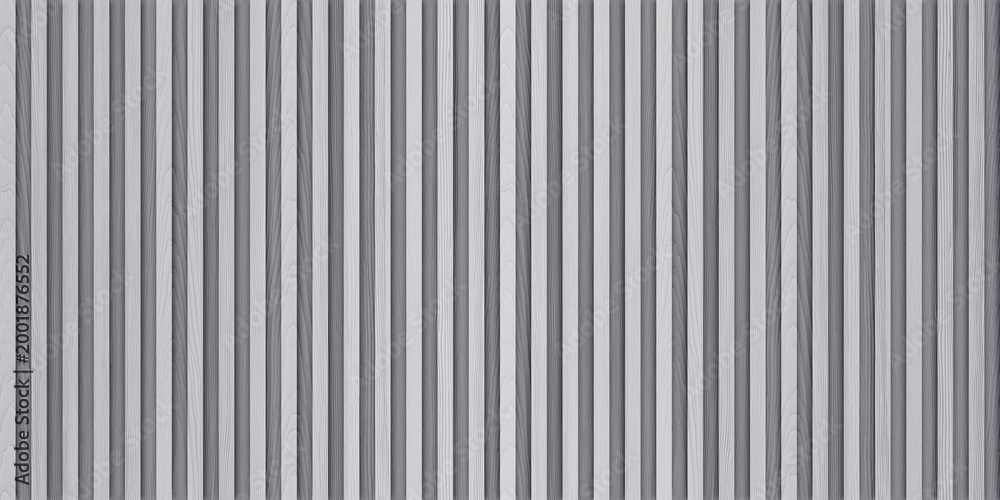 Fototapeta premium SEAMLESS background of neutral gray wooden wall panel, natural wood paneling texture, decorative accent wall or acoustic panel design, repeating pattern.