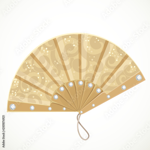 Jeweled fan isolated on a white background