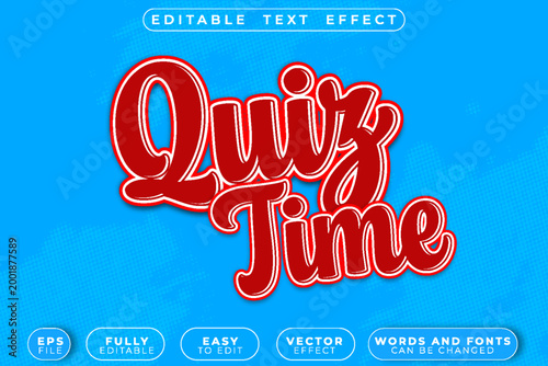 Quiz Time Knowledge Vector Fully Editable Smart Object Text Effect