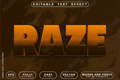Raze Destruction Action Vector Fully Editable Smart Object Text Effect