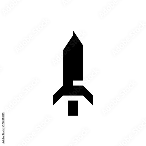 Rocket letter T simple flat logo