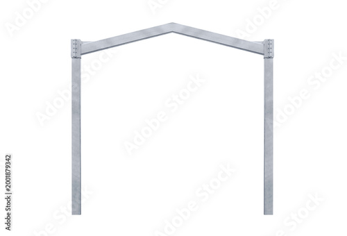 Fotografía Metal frame of building, paint on beautiful silver color
