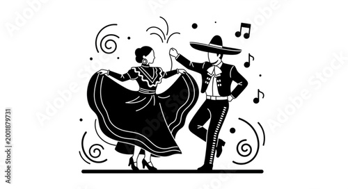 Traditional Mexican Dance Performance with Musicians.