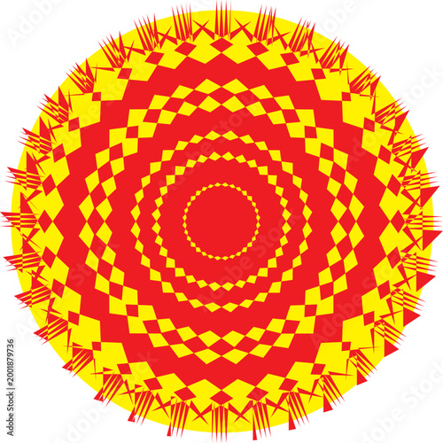 PrintAbstract spiral background with red and black curved stripes forming a hypnotic optical illusion. Perfect for retro design projects, posters, digital art, and modern graphic templates EPS