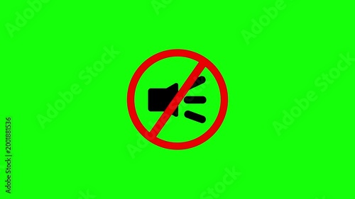Animated mute sound icon representing no audio or silent mode. Perfect for video editors, motion graphics, notification animations