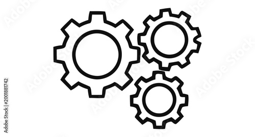 Three interlocking gears a symbol of mechanism and collaboration