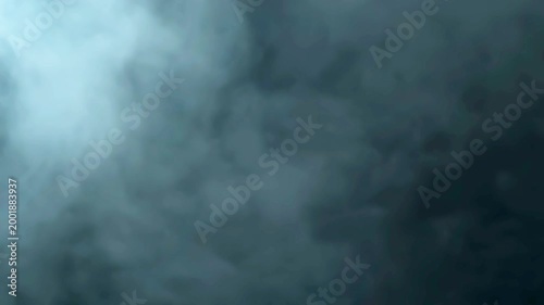 Thick smoke on a black background. Gray fog. Smoke and fire.