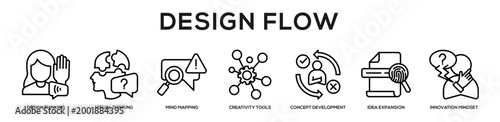 Design Flow web banner icon illustration concept