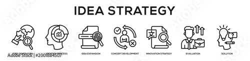 Idea Strategy web banner icon illustration concept