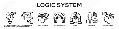 Logic System web banner icon illustration concept