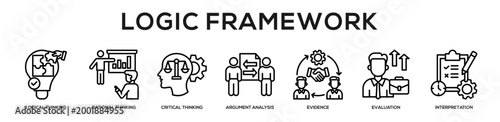 Logic Framework web banner icon illustration concept