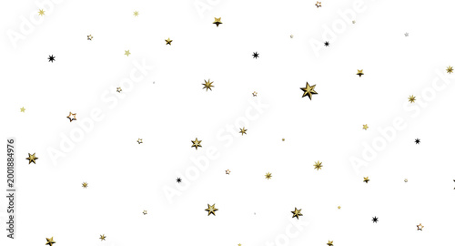 Slika na platnu Golden stars on a white backdrop, perfect for celestial, holiday, or celebratory designs