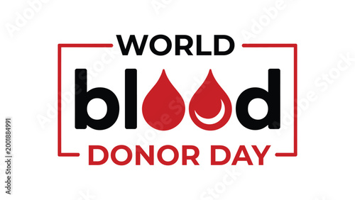 World blood donor day creative typography with blood drop icons modern healthcare awareness design for donation campaign banner poster concept