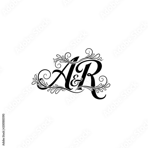Monogram lettering with floral design.