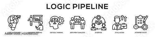Logic Pipeline web banner icon illustration concept