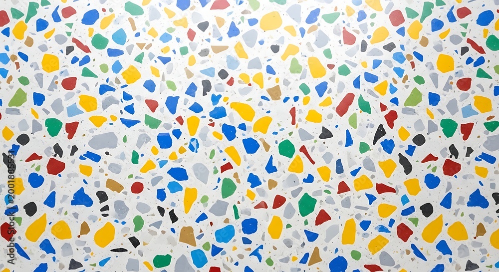 Fototapeta premium Vibrant terrazzo floor texture with colorful chips
