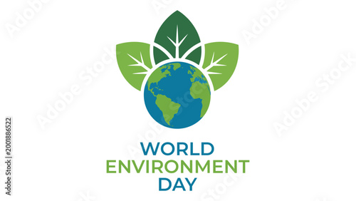 World environment day illustration with earth globe and green leaves eco friendly design for nature conservation awareness banner poster greeting