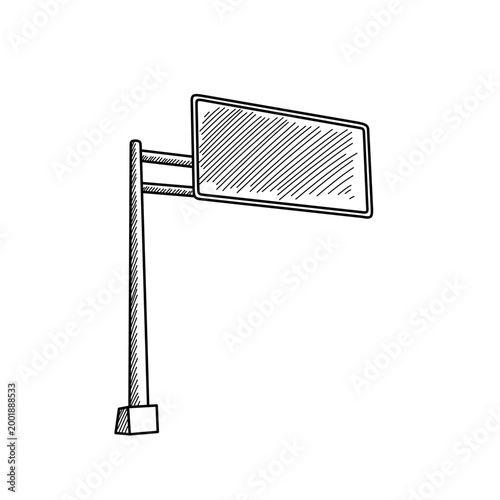 hand drawn minimalist metal sign board line art vector illustration