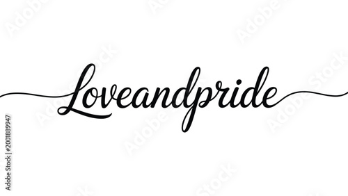 Love and pride elegant typography illustration with minimalist script lettering, LGBTQ equality and diversity concept, modern calligraphy design theme
