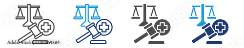 healthcare regulation icon set multiple style