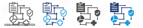 clinical governance icon set multiple style