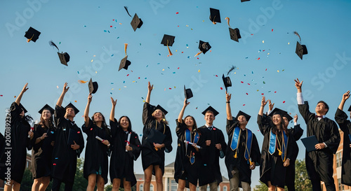 Young adults celebrating graduation day.