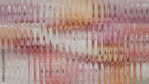 Pink Peony Rose Flowers Behind Textured Fluted Glass Vertical Stripes