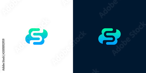 Dynamic abstract logo concept illustrating fluid connectivity and progressive digital solutions, ideal for innovative tech enterprises seeking modern branding