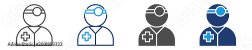 specialist doctor icon set multiple style