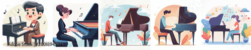 Photography Vector of a person playing piano