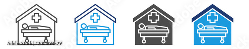 health center icon set multiple style