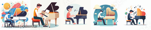 Photography Vector of a person playing piano