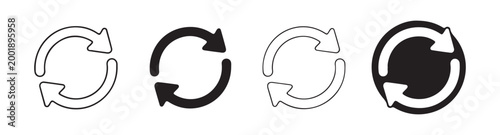 Set of cycle arrow icons on transparent background for web design apps and business presentation loading symbol.