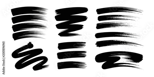 Flexible 3d metallic spring coils and silver spiral wire icons form a set of black and white ribbons isolated on white as a steel business symbol