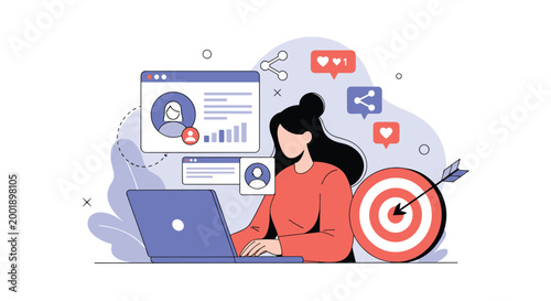 Social media manager optimizing digital marketing campaigns to reach specific target audiences and increase engagement.