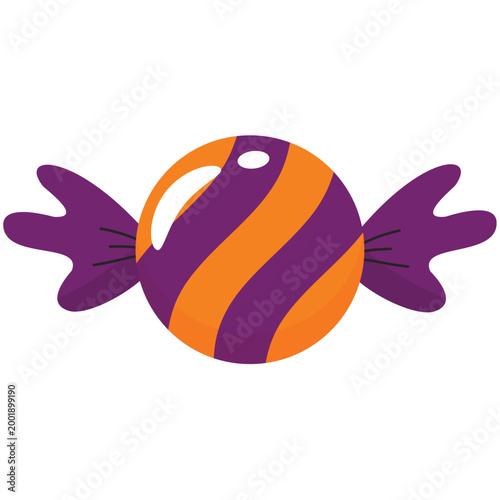 Simple round Halloween candy minimal flat vector