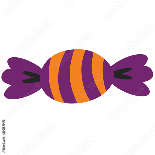 Oval Halloween candy purple orange striped vector