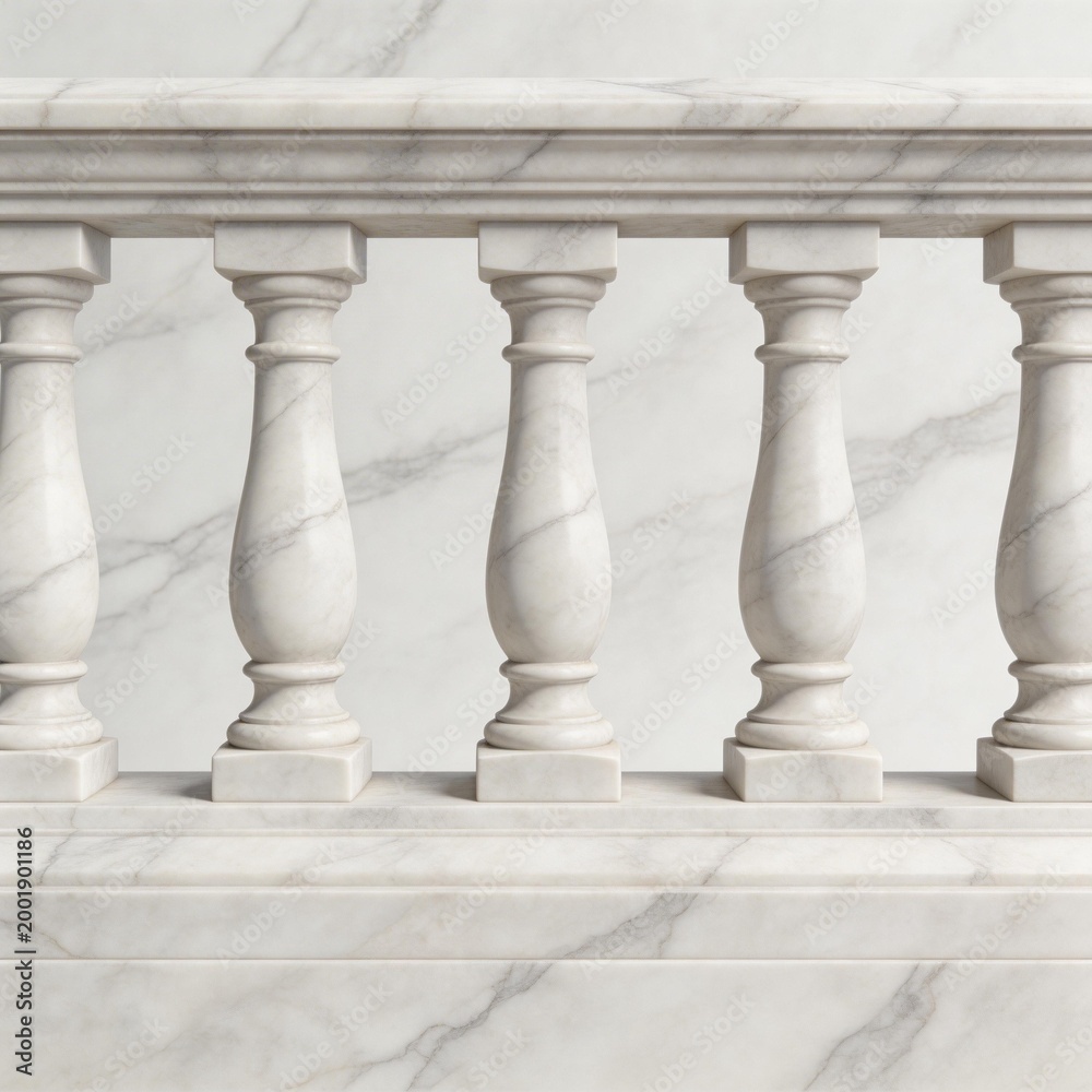 Fototapeta premium Marble balustrade with columns