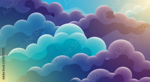 Dreamy Colorful Cloudscape at Sunset