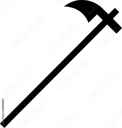 A half-moon vintage lawn edger tool lies on a white surface, its curved blade pointing upwards in an elegant display of craftsmanship