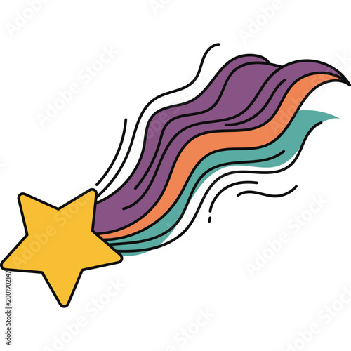 Colorful Hand Drawn Shooting Star